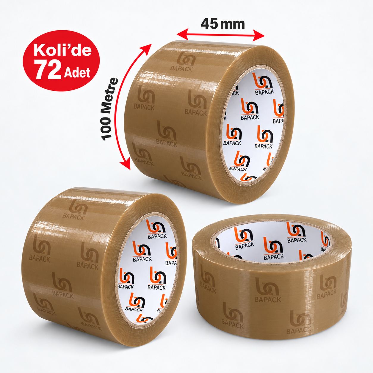 45x100 mm kahverengi koli bandı - BAPACK Ambalaj