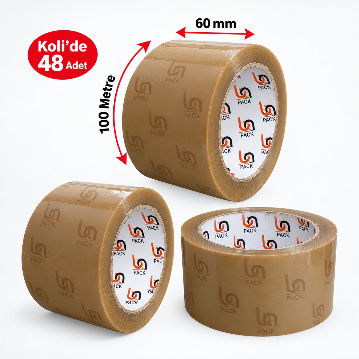 60x100 mm kahverengi koli bandı - BAPACK Ambalaj