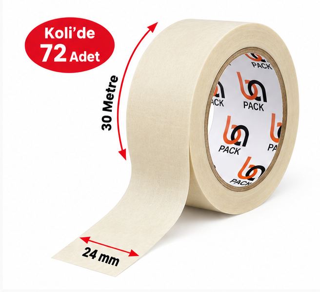 24 mm x 30 metre maskeleme bandı - BAPACK Ambalaj