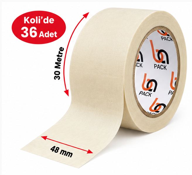 48 mm x 30 metre maskeleme bandı - BAPACK Ambalaj