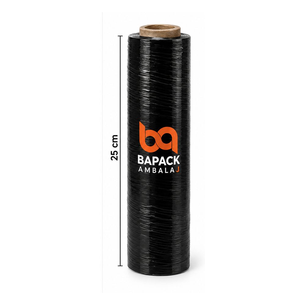 23 mícrons 200 m Preto Filme stretch