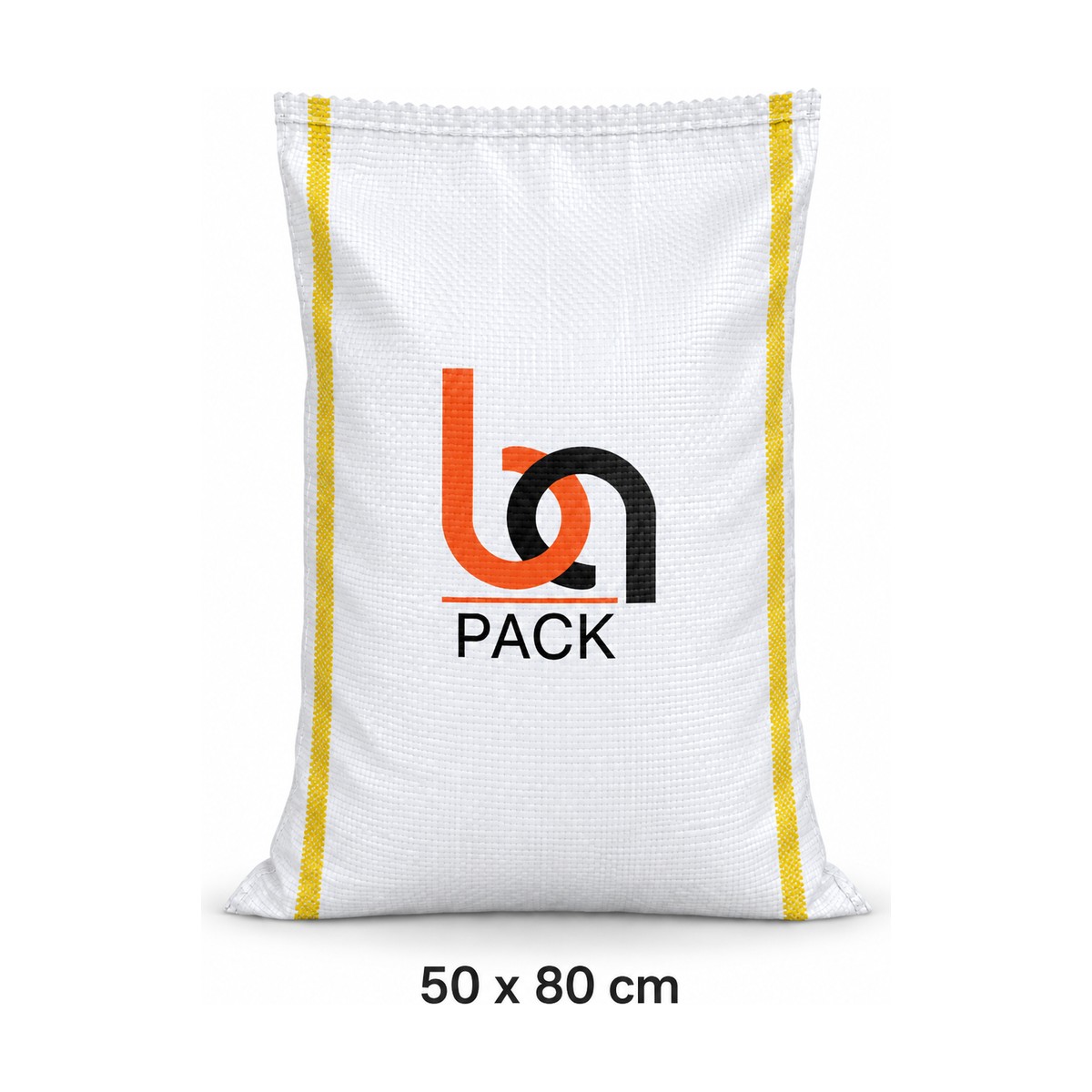 50x80 cm sarı çizgili PP çuval - BAPACK Ambalaj